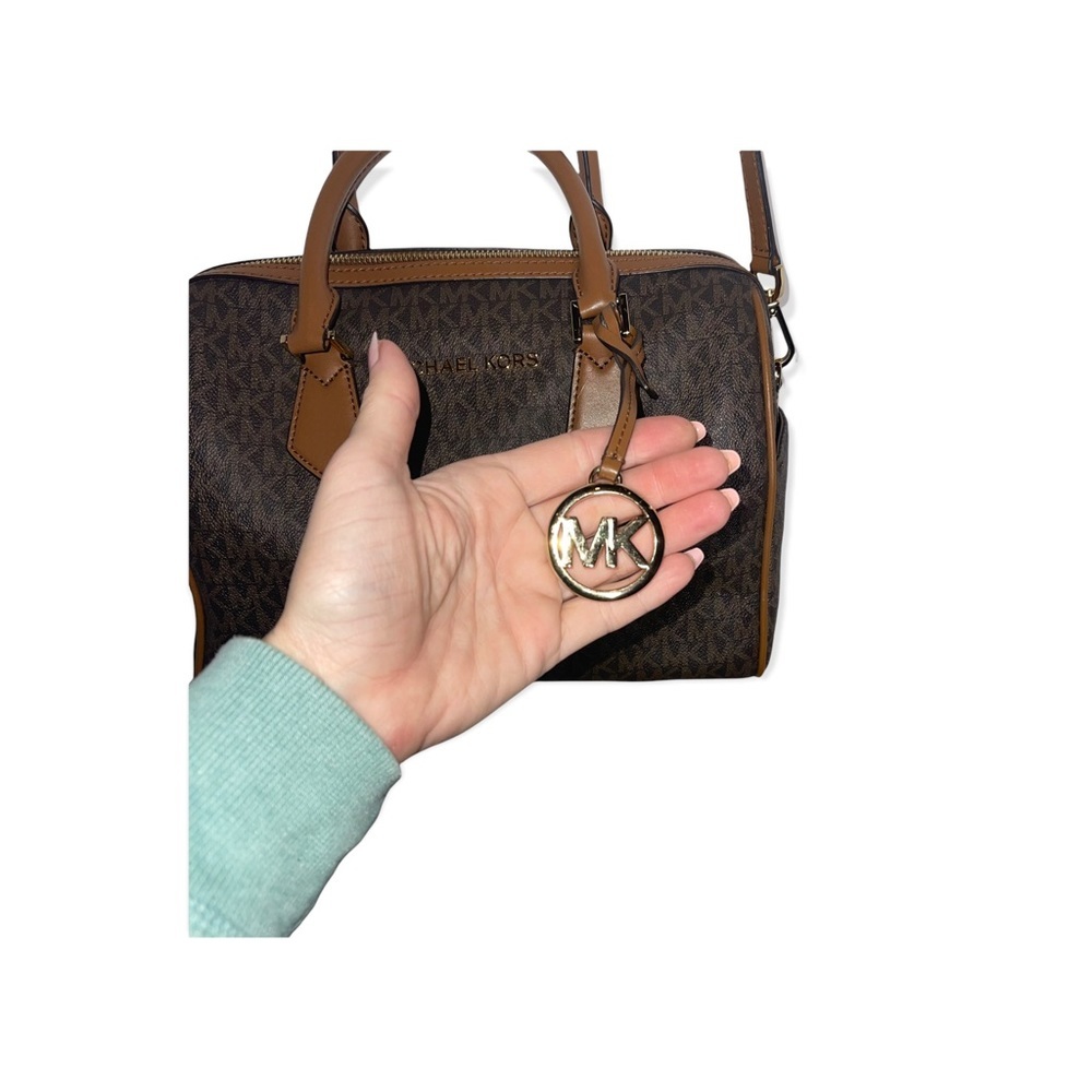 Michael Kors Brown Signature Mk Pattern Duffel Sa… - image 6